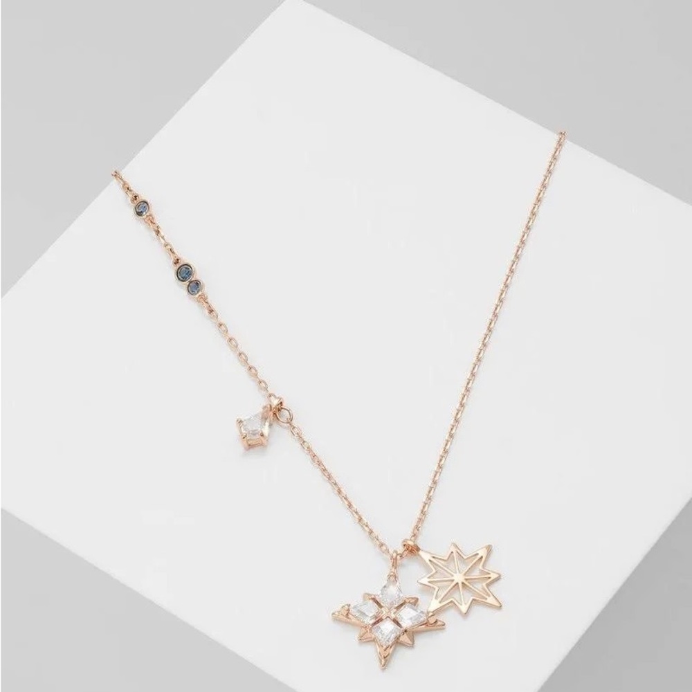 Swarvoski Rose Gold Symbolic Star Pendant Necklace